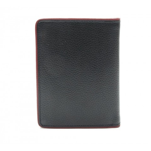 ESQUIRE VERTICAL WALLET PIPING, Black/Red