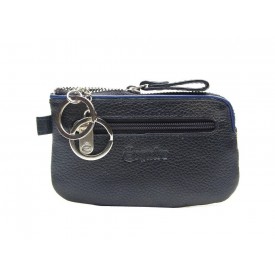 ESQUIRE KEY CASE WITH ZIPPER PIPING, Black/Royal