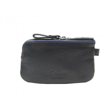 ESQUIRE KEY CASE WITH ZIPPER PIPING, Black/Royal