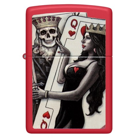 Zippo Lighter 48624 Skull King Queen Beauty