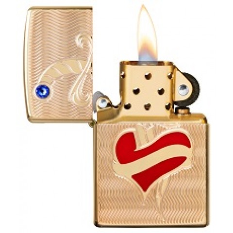 Zippo Lighter 49303  Armor™ Heart and Sword Design