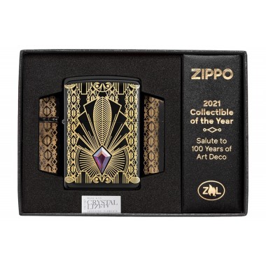 Zippo Lighter 49501 Art Deco Gold Plate 2021 Collectible