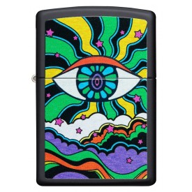 Zippo Lighter 49699 Black Light Eye Design