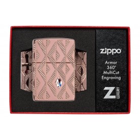 Zippo Lighter 49702 Armor® Geometric Diamond Pattern Design