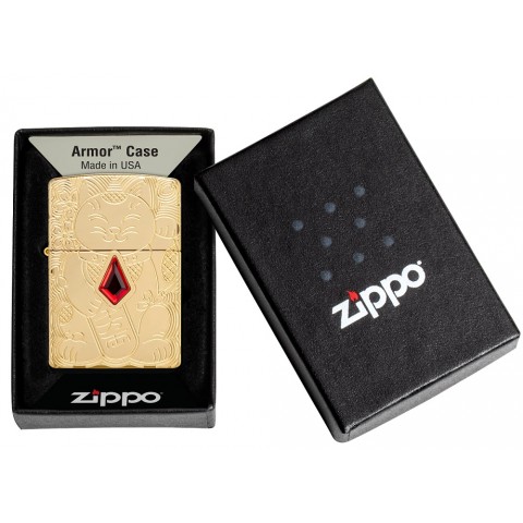 Zippo Lighter 49802 Armor™ Lucky Cat Design Zippo Lighter 49802 Armor™ Lucky Cat Design