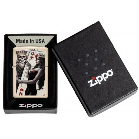 Zippo Lighter 49942 Skull King Queen Beauty Design