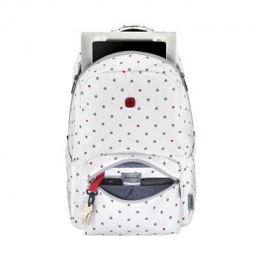 COLLEAGUE 16" LAPTOP BACKPACK WITH TABLET POCKET white heart print