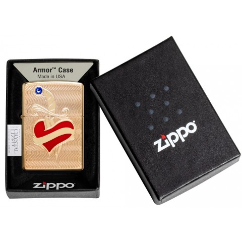 Zippo Lighter 49303  Armor™ Heart and Sword Design